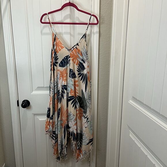 Goa Beachwear by Japna Womens Floral Tropical Maxi dress Size L Beach Cruise - Picture 1 of 9